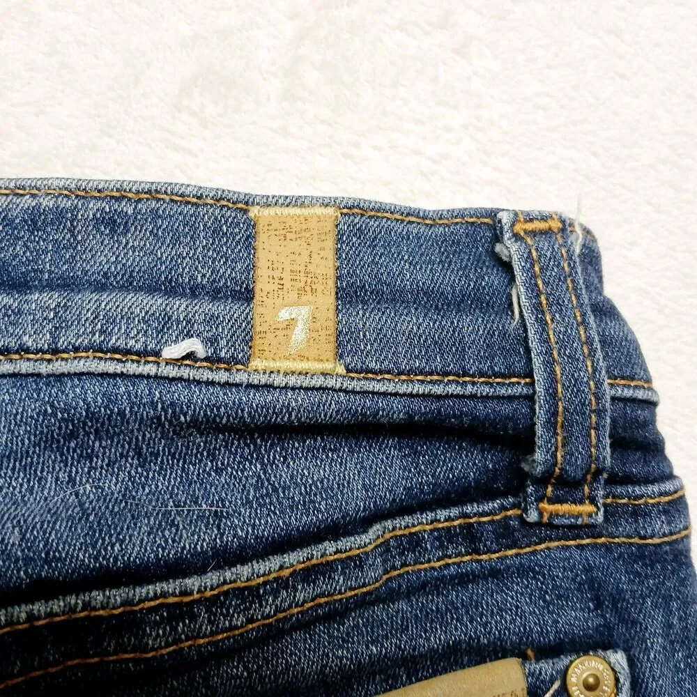 7 For All Mankind The Ankle Skinny Women's Distressed Jeans Size 24 - Picture 5 of 11